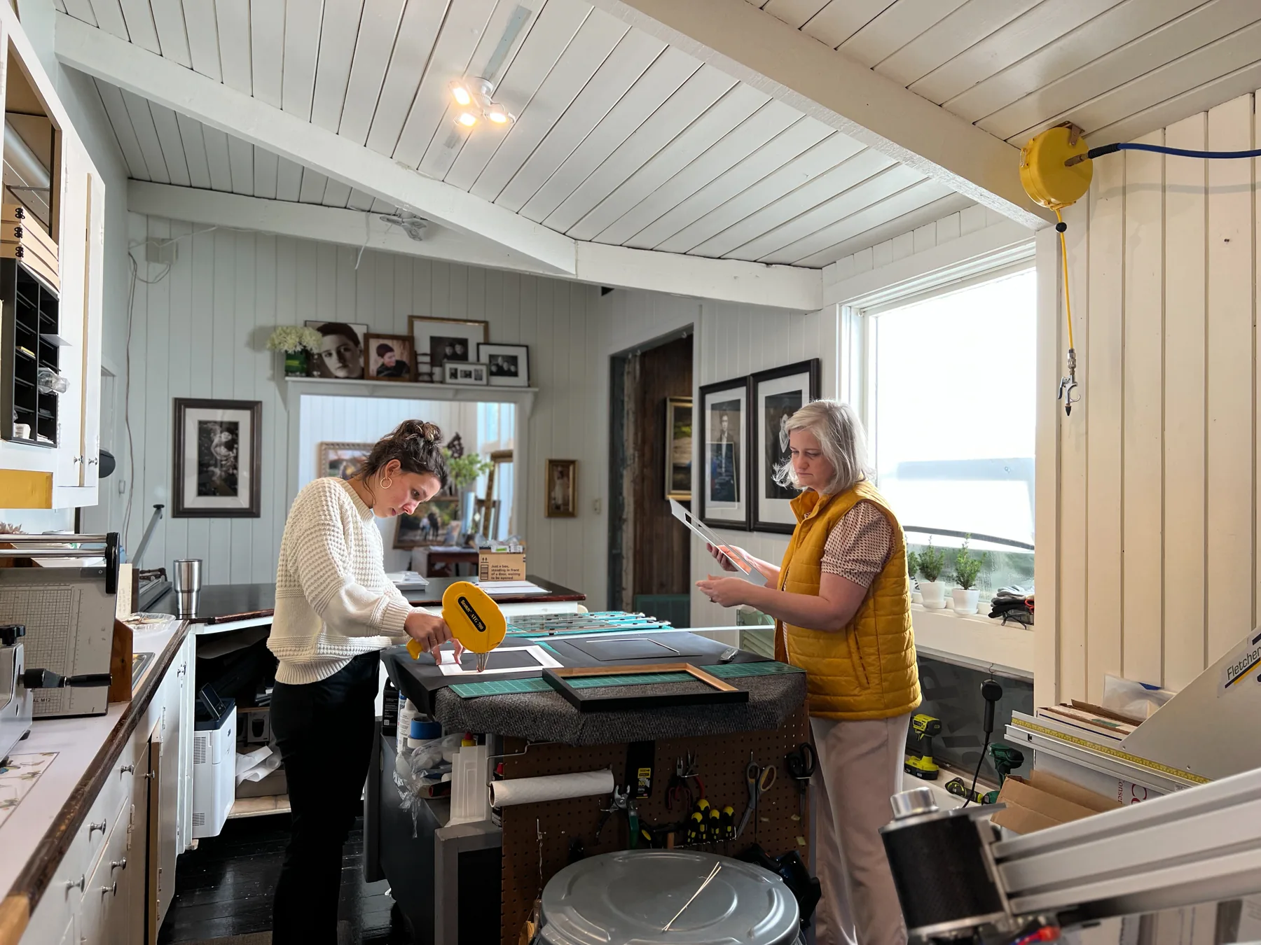 Inside our Salado frame shop and the work made here