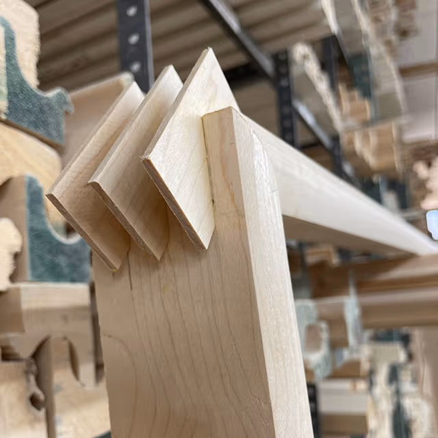 A custom moulding corner in the Village Framer workshop